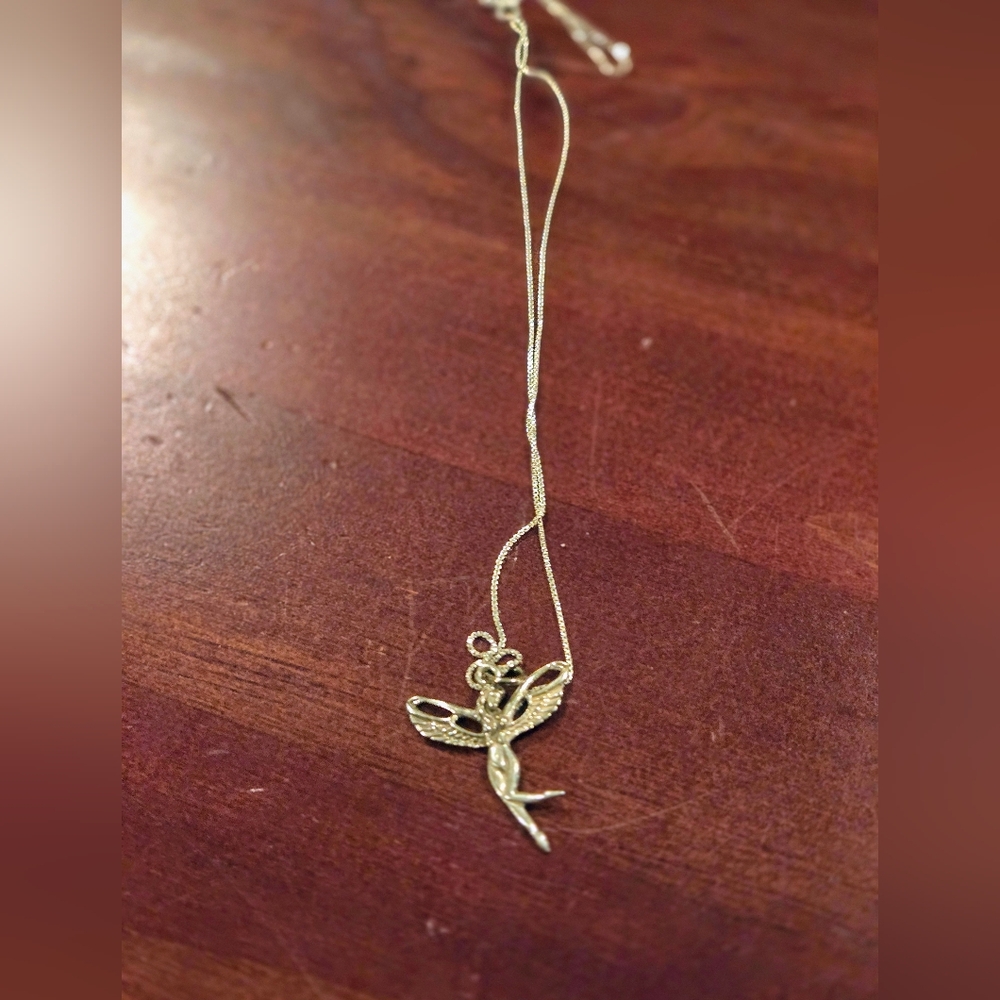 Sterling Silver Winged Fairy Goddess Pendant Necklace - Picture 6 of 8